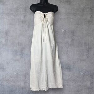 NEW No Boundaries Maxi Dress Womens XL (16-18) White Halter Sleeveless Strapless